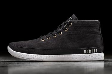 Nobull Canvas Mid Men's Trainers Black | Australia (WX4968)